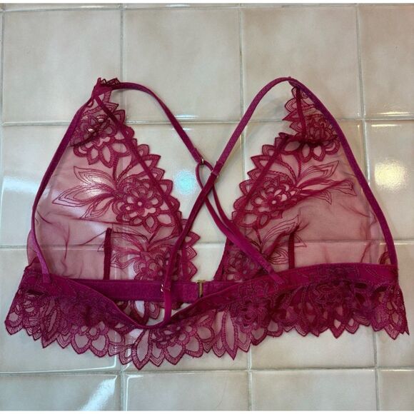 Free People Amelie Lace Bralette Size XS In Vivacious Pink - Picture 4 of 10